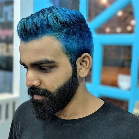 how to color black hair blue|blue black hair color men.